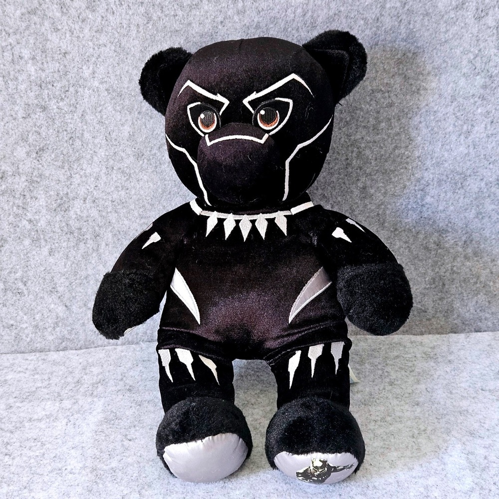Build A-Bear Marvel Black Panther Plush Bear Silver Suit Details 2019 T'Challa
